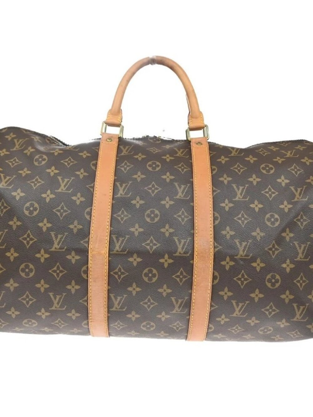 LOUIS VUITTON Keepall 50 Travel Hand Bag Monogram Leather Brown